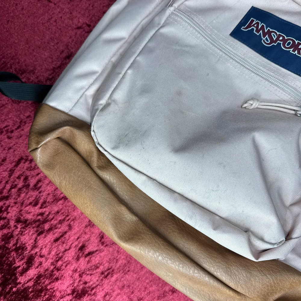 JanSport Cool Student Backpack Mens Light Pink Brown Adjustable Strap For Laptop - Picture 2 of 4